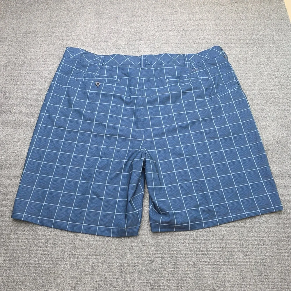 Reebok Golf Mens Blue Windowpane Plaid Performance Shorts Size 48 Stretch Active